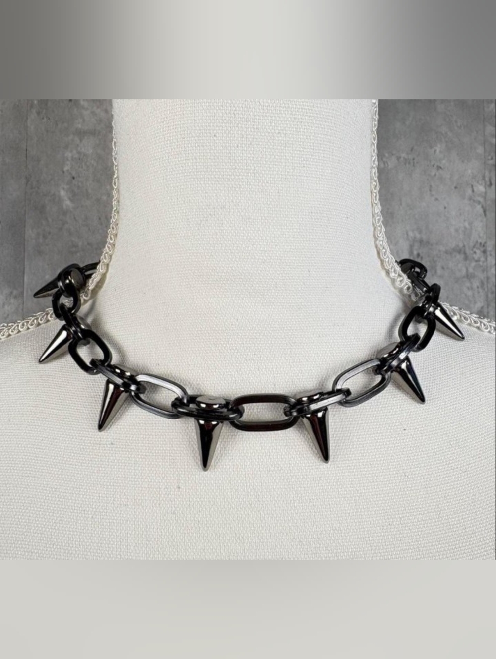 Black Spike Chain Necklace - Mens Jewelry